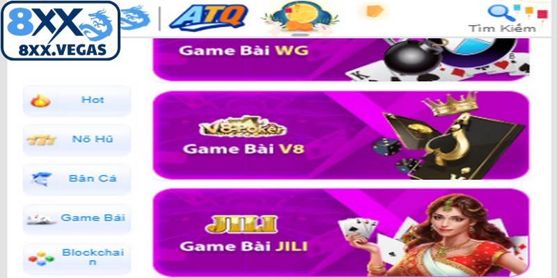 8XX cung cấp sảnh game bài 3D với công nghệ đồ họa hiện đại, chân thực